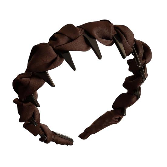 Retro High Skull Imitation Pearl Headband Anti-Slip Design Ribbon Decor Hair Hoop Retro Charm Hair Accessory