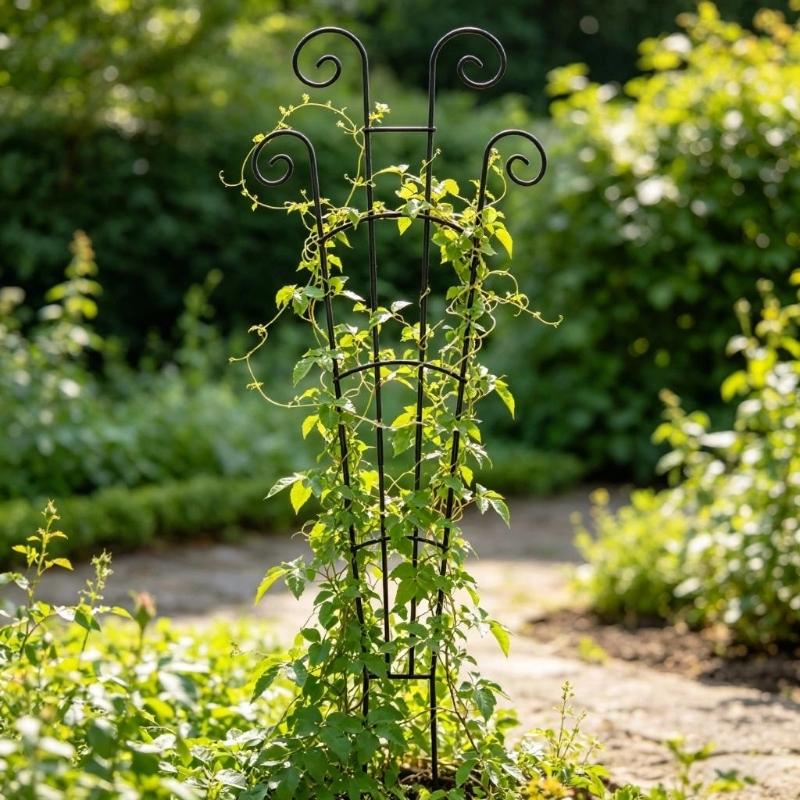 Iron Plant Trellis for Climbing Plant Indoor House Plant Support Trellis for Garden Potted Plant Support Stand