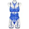 High-end quality explosive sexy underwear eyelash lace glue bone garter belt 8-color body sculpting five-piece set