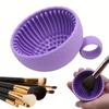 Silicone Makeup Brush Cleaner Bowl - 1pcs Unscented Brush Cleaning Mat with Scrubber Pad for Eyebrow, Blush, Facial & Eye Brushes