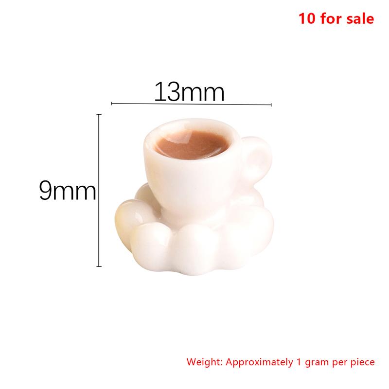 

10 шт. симпатичная миниатюрная модель кофейной чашки с блюдцем, маленький размер, блюдце для кукольного домика, украшение своими руками, реквизит для фотосъемки