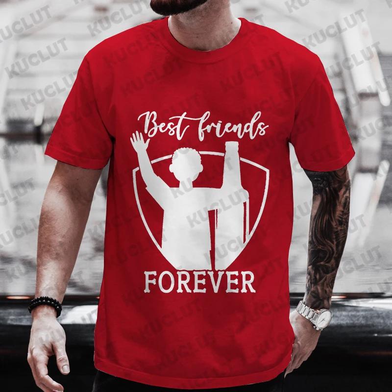 Men T Shirt Best Firends Forever Graphic Y2k Clothes Beer DAY Drinking Party Tops Oversized Outfit Streetwear Short Sleeve Tees