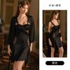 Women's Satin Mesh Padded Cami Sleep Dress with Robe Lounge Set