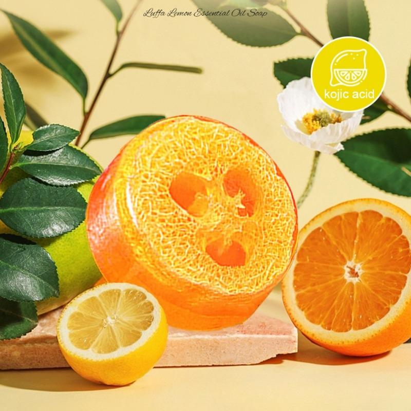 1PC soap loofah soap essential oil soap turmeric soap bath soap handmade soap koji acid lemon soap