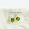 Handmade Round Peridot 925 Sterling Silver Earrings, Anniversary Gift