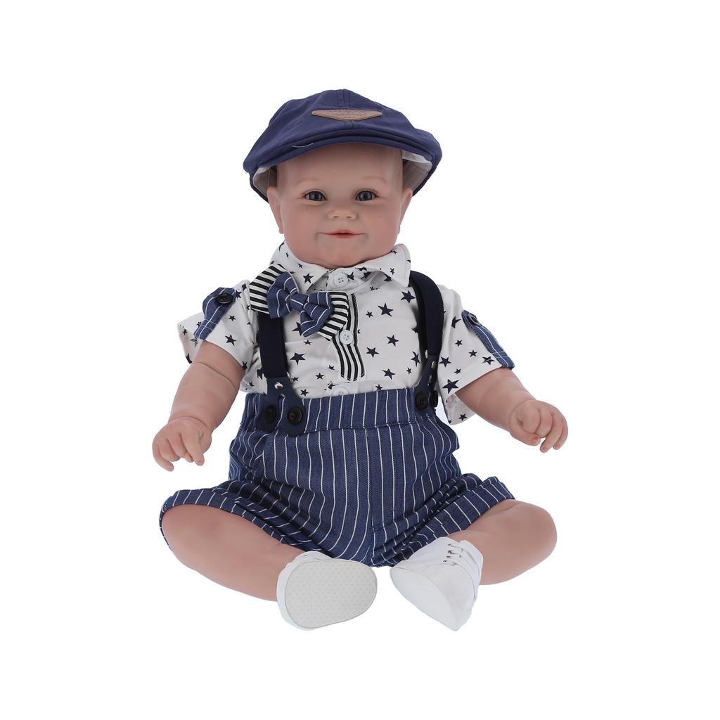 60cm Weicher Körper Flexibel Niedlich Reborn Babypuppe Lebensecht Junge Säugling Puppe Spielzeugsammlung