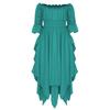 Girl's Renaissance Halloween Fancy Dress Costume Cold Shoulder Smocked Irregular Hem Dresses