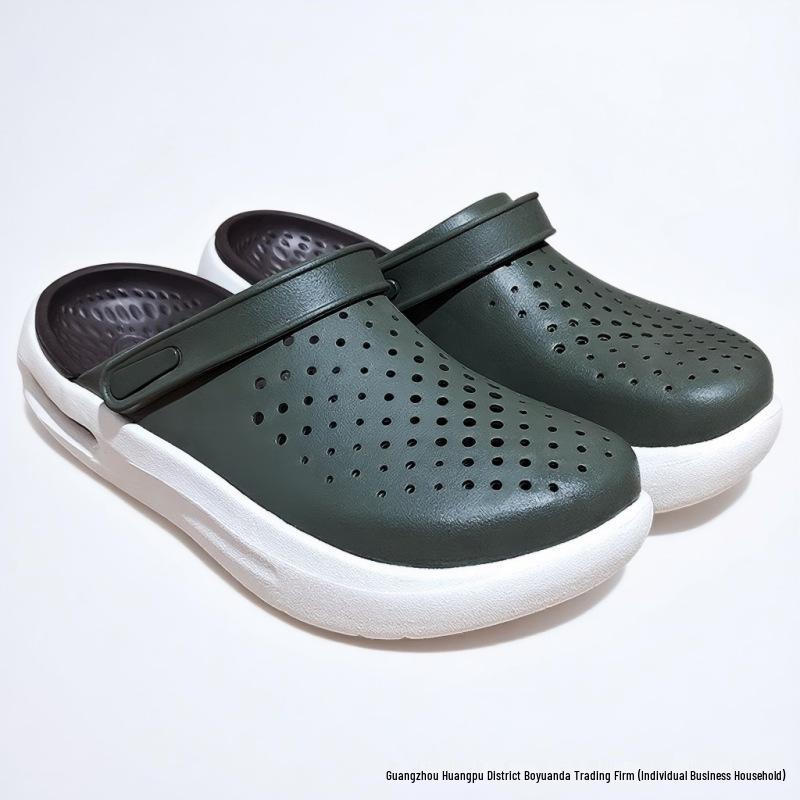 

Унисекс летние сабо баотоу: Толстая подошва, универсальные, мягкие пляжные туфли Men 4/Women 6 (36) армия зеленый/кофейный