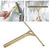 Shower Squeegee for Glass Doors with Adhesive Hook Gold Window Squeegee Rubber Scraper for Bathroom, Window, Mirror, Car Glass, Tile Wall