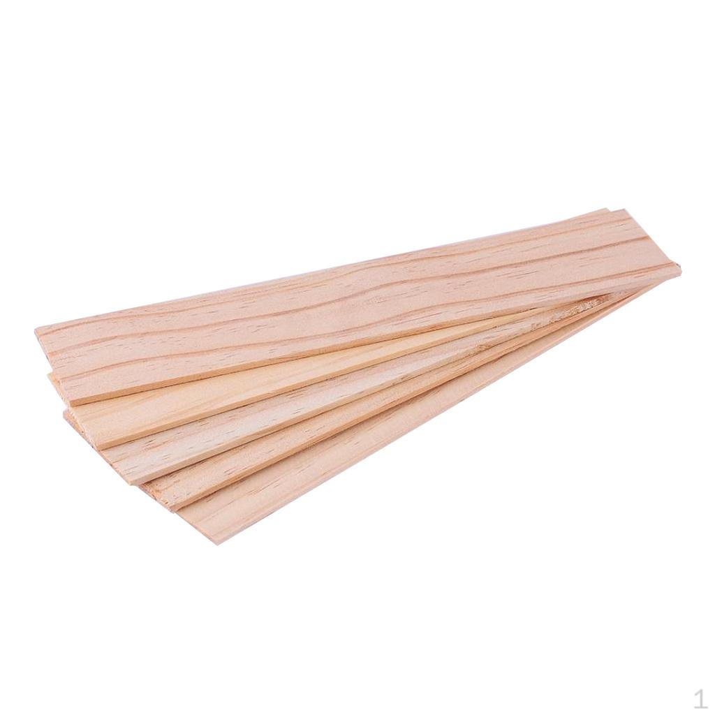 Wooden Square Strip Board Dowel Rods - Bag of 5 Great Accessories for Crafts, Woodworking, Scale