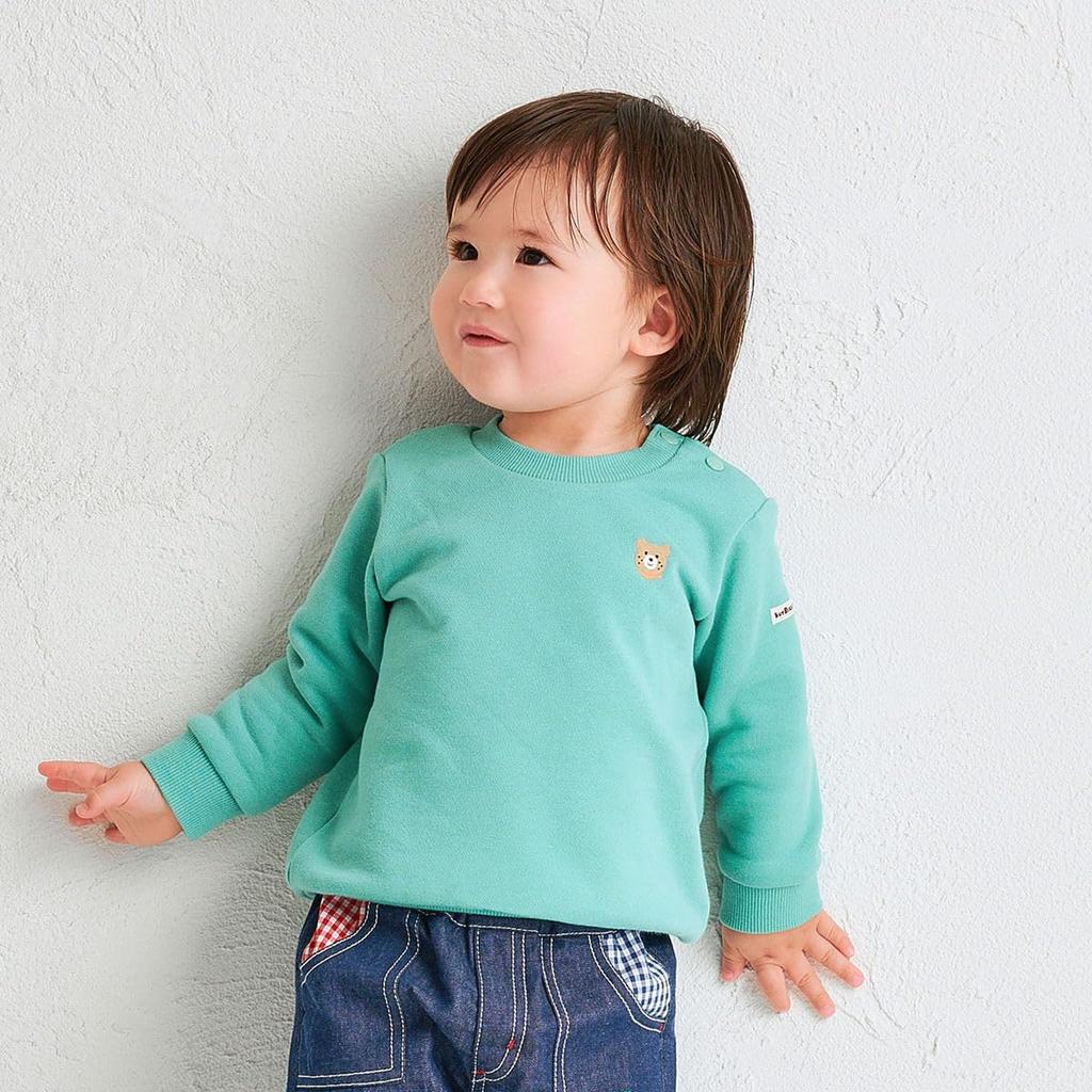 MIKIHOUSE HOT BISCUITS Sweatshirt for Boys and Girls, Baby, Children's Clothing, Storm Green, Size 110cm, 70-5602-688