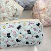Cartoon Animal Pattern Zipper Stationery Bag Portable Cosmetic Bag Bubble Cloth Coin Purse  Women
