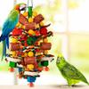 Large Parrot Chew Toys Natural Wood Bird Foraging Toys with Rattan Balls Hanging Cage Toys for Macaws Cockatoos African Greys