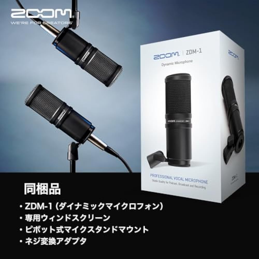 ZOOM (Zoom) XLR Dynamic Microphone for Distribution Vocal Game Commentary Recording Podcast Narra...