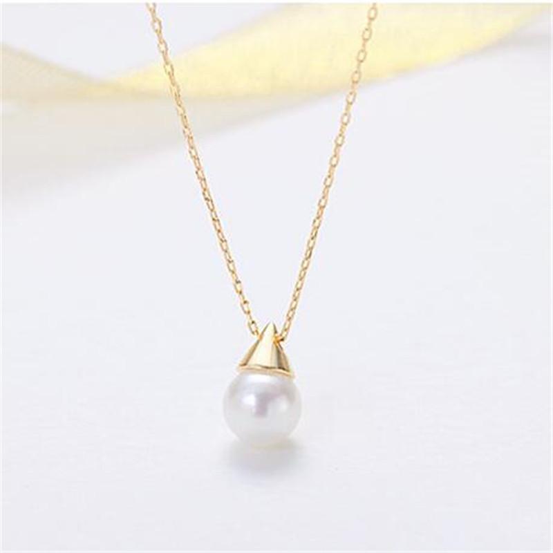 

New Creative Temperament Pearl Fashion 925 Sterling Silver Jewelry Small Bulb Shell Beads Clavicle Chain Necklaces TYB389 золотий
