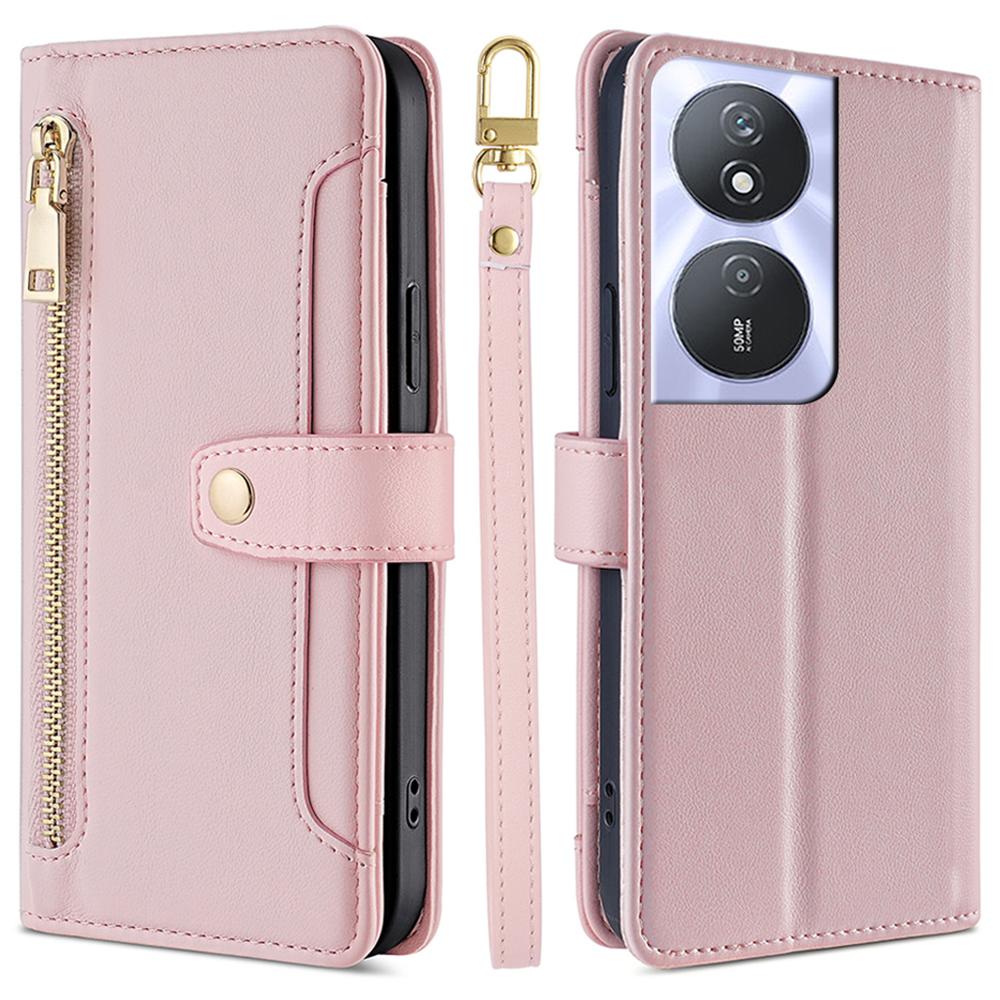 For Honor Play 50 Plus 5G/Play 8T 5G/X7b 4G/90 Smart Cell Phone Case Zipper Pocket PU Leather Crossbody Cover