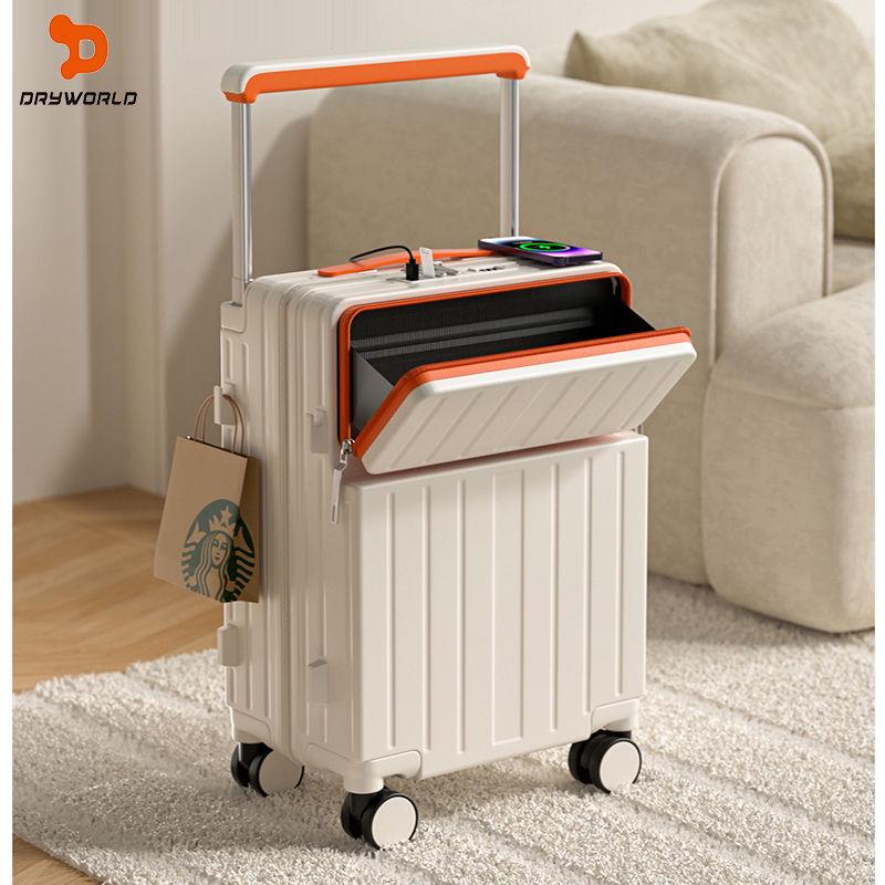 Front-Opening Wide Handle Multifunctional Student Travel Trolley with Universal Wheels