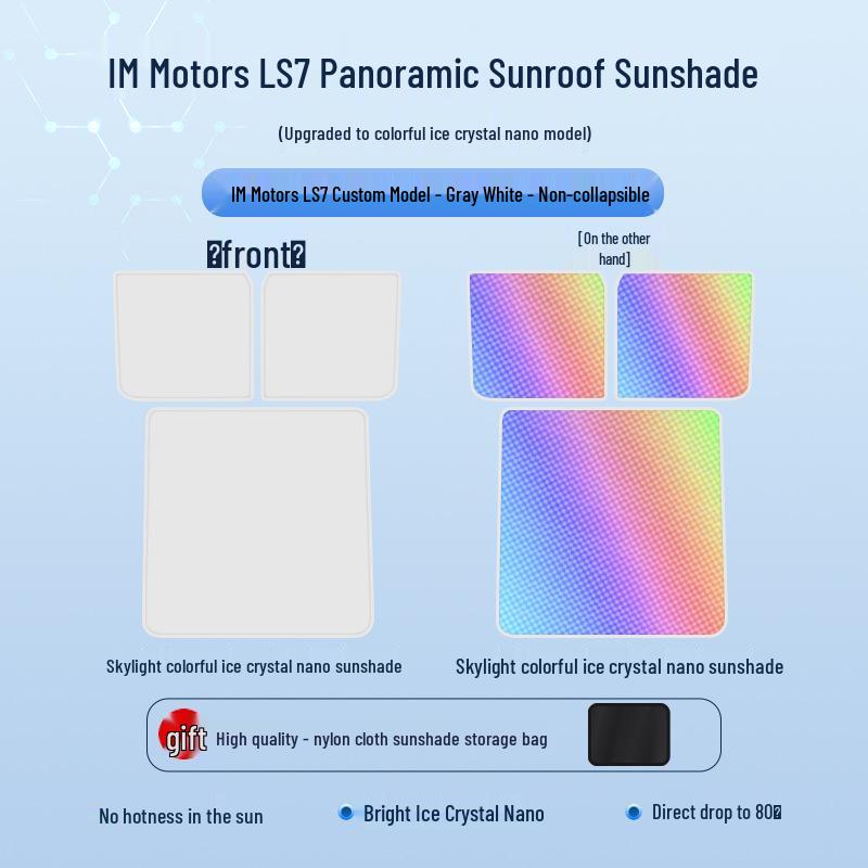 Zhiji 23 LS7 Sunroof Sunshade: Ice Crystal Heat Insulation, UV Protection, Privacy & Light-Blocking.