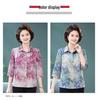 Summer Silk Printed Loose-Fit Blouse for Middle-Aged and Elderly Women, Plus Size Mulberry Silk Top
