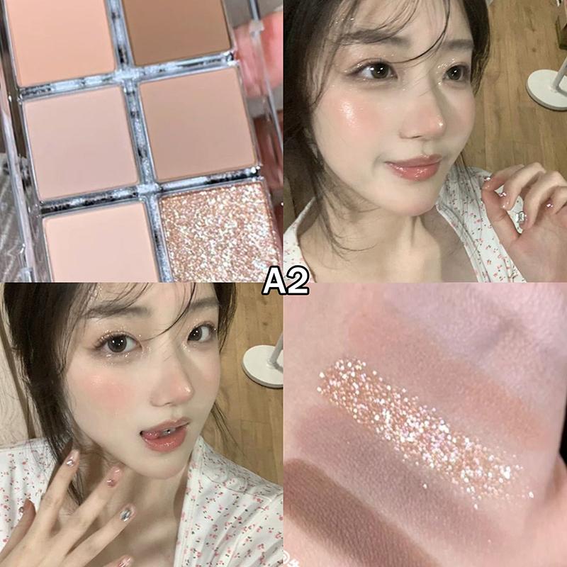 

6 Colors Matte Eyeshadow Palette Shimmer Glitter Earth Color Low Saturation Eye Shadow Pigment Long Lasting Cosmetics