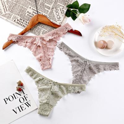 Pure Desire Unterwäsche Atmungsaktiv Niedrige Taille Sexy Mädchen Spitze Slips String Reiner Baumwollzwickel Damenunterwäsche Damen Slips