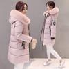New fashion medium and long cotton-padded clothes women's large size slim-fitting hooded jacket cotton-padded jacket