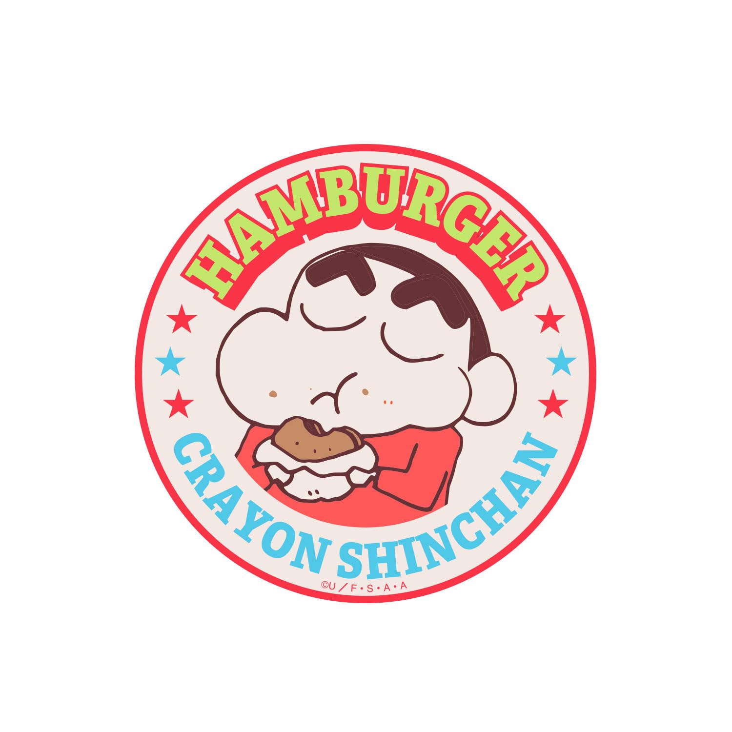 

Наклейка с персонажем Crayon Shin-chan Маленькая планета Гамбургер/Круг