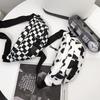 Multifunctional Waist Pouch for Crossbody Large Sports Waist Black and White Cartoon Graffiti Casual Hip Bag Men, Bag, Capacity, Bag, Plaid, Design,