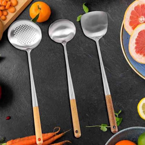 MAKIVI Wok Spatula, 17-inch Spatula for Wok, Stainless Steel Wok Spatula