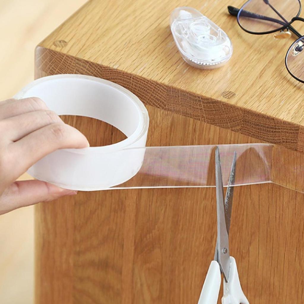 1/2/5m Removable Nano Double Sided Tape Leaves No Residues Damage-Free Strong Hold For Renters, Walls, Tiles, Car, Home & Office