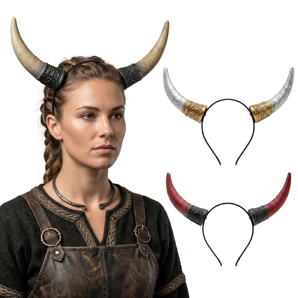 Pu Cosplay Hairband Ox Horn Halloween Hair Hoop Halloween Horns Headband  Masquerade Party
