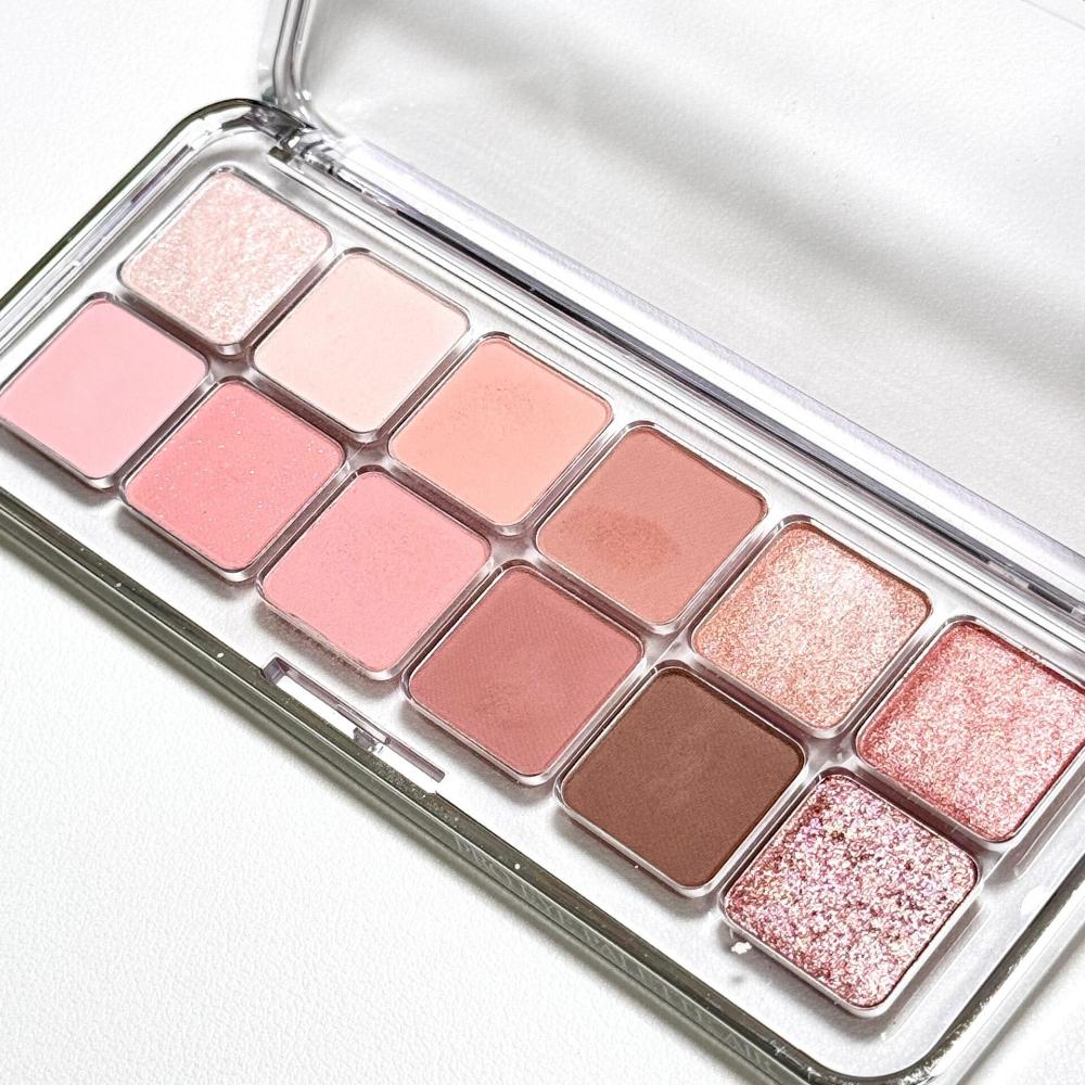 Paleta 12 cieni do powiek, Cienie do powiek shimmer i matowe, Makijaż oczu z brokatem i perłowy