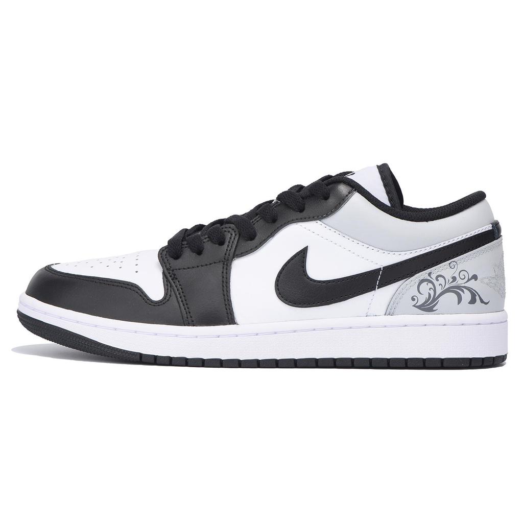 Jordan Air Jordan 1 Vintage Basketball Shoes Men's Low top Black/Gray/White 553558-132(Team32-)
