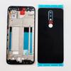 Original For Nokia 6.1 Plus Aluminum Middle Frame Plate+Battery Door Housing Back Glass Cover With Adhesive Replacement Parts