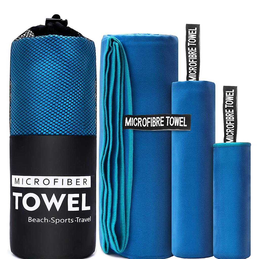 3pcs Microfiber Quick Dry Towel Set With Storage Bag,Sports Bath Gym Towel,Absorbent Bath Towel,Travel Swimming Camping Beach