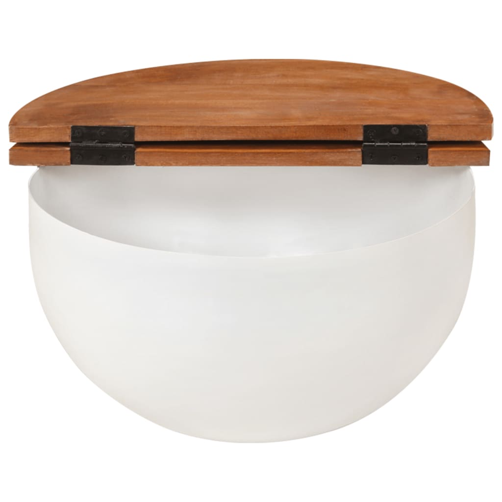  Coffee Table, White, 50x27 Cm, Reclaimed Wood