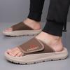 Fashion Men's New Summer Slippers Casual Beach Shoes Non-slip Soft Soles Lightweight Hand-stitched Comfortable Outdoor Slippers for Man