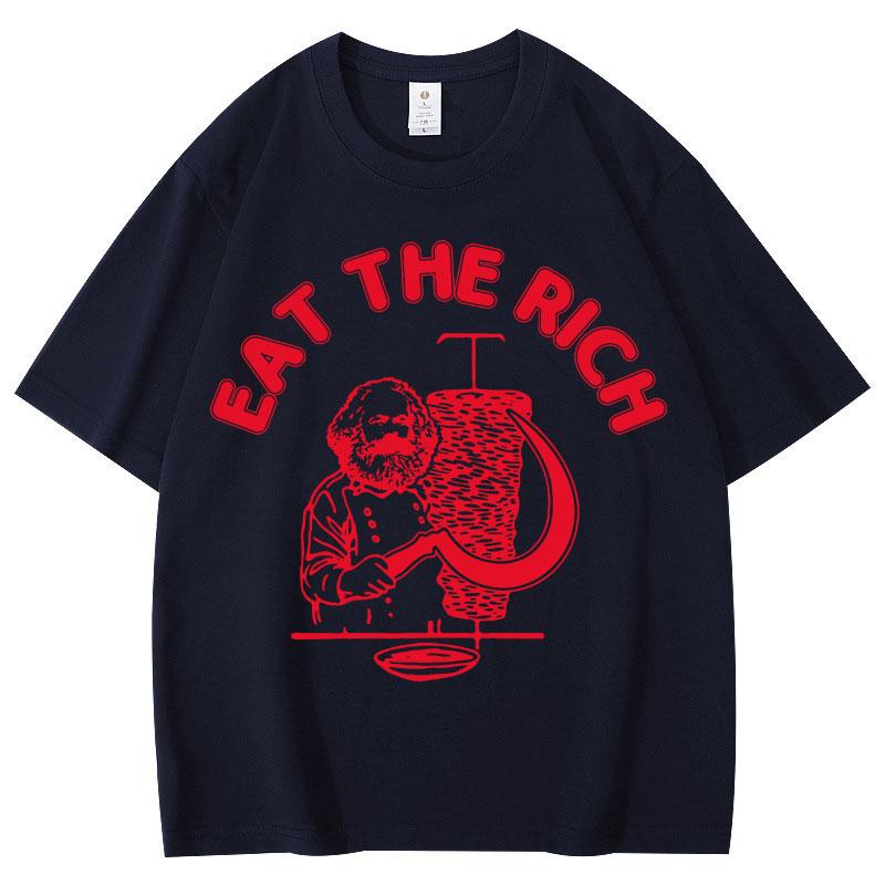Funny Eat The Rich Doner Kebab Graphic T Shirts High Quality Fashion Short Sleeve T-shirt Men Women Casual Pure Cotton T-shirts