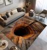 3D Hole Illusion Rug, Realistic Cave Carpet for Living Room Bedroom, Fun Optical Novelty Home Decor Mat