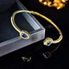 Waterproof Cubic Zirconia Cuff Bracelet Handmade Adjustable Open Bangle  Female Lady Girl
