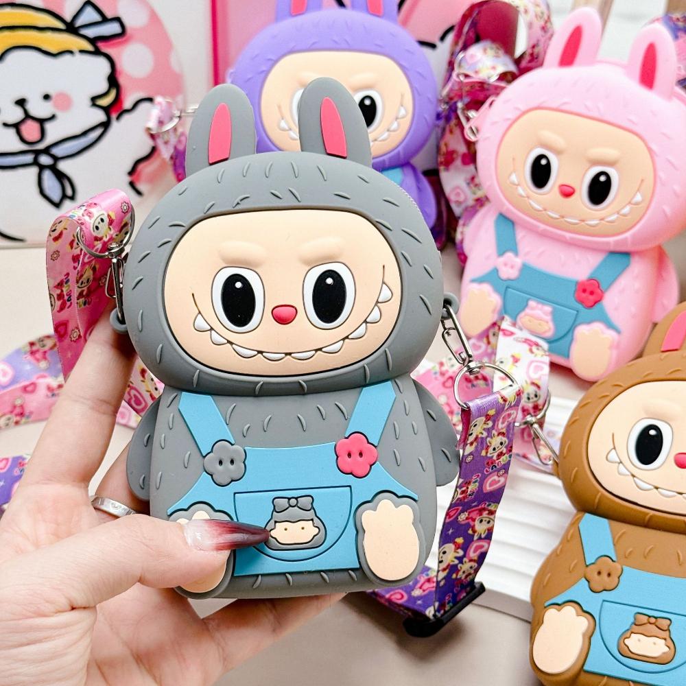 Δημοφιλής Παιδική Τσάντα Σνακ Labobo Μαλακή Σιλικόνη Μεσαίο Πορτοφολάκι Χαριτωμένο Κινούμενο Σχέδιο Bubble Mart Στυλ Καθίσματος Θήκη για Κέρματα για Παιδιά Δώρο Έκπληξη για Διακοπές