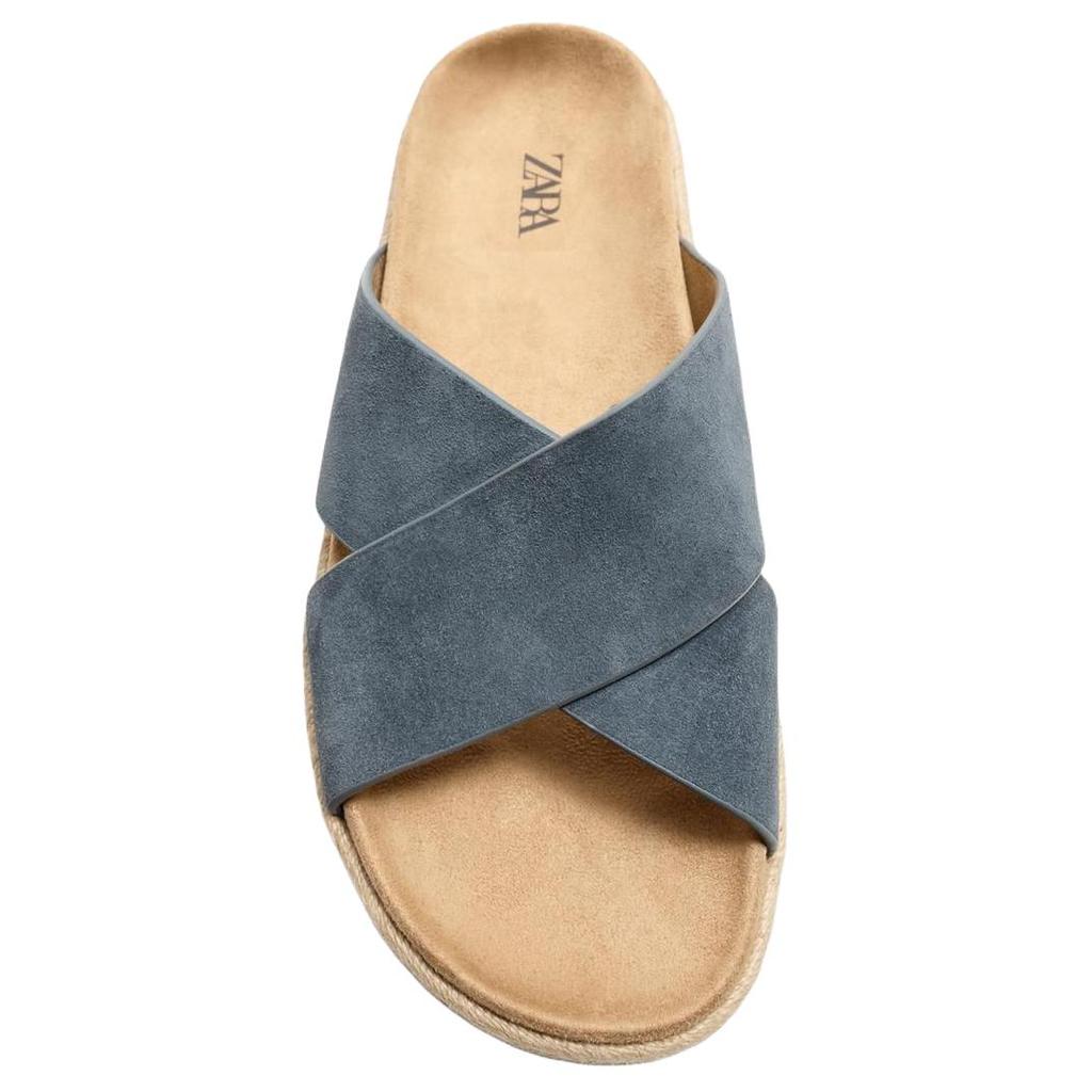 Zara Fashionable Versatile Slide Sandals Men Footwear Blue 2709520400
