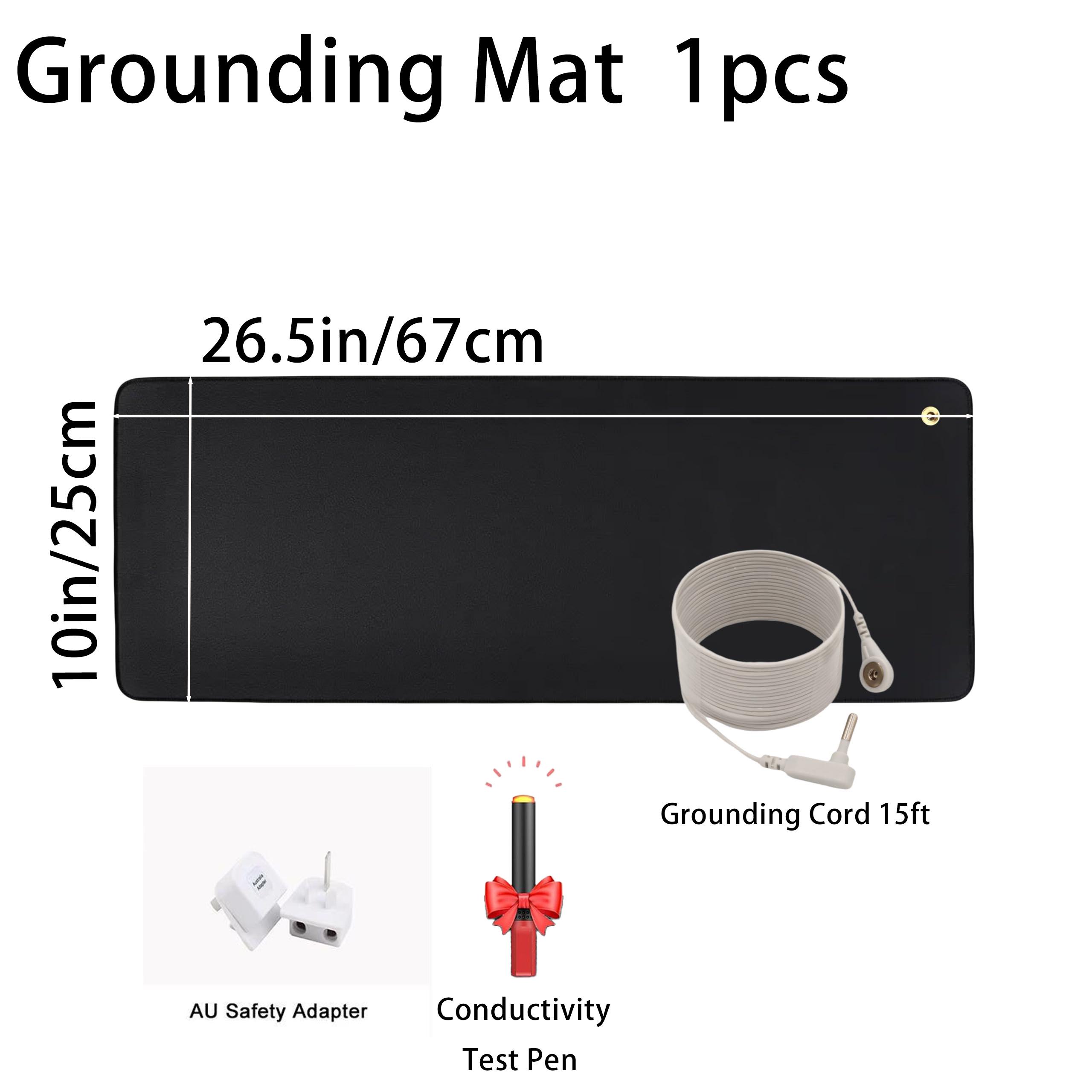 

Заземляющий коврик 26,5x10 дюймов, шнур 15 футов для стола, сна, снятия стресса, баланса всего тела, поддержки хорошего самочувствия AU Plug чёрный