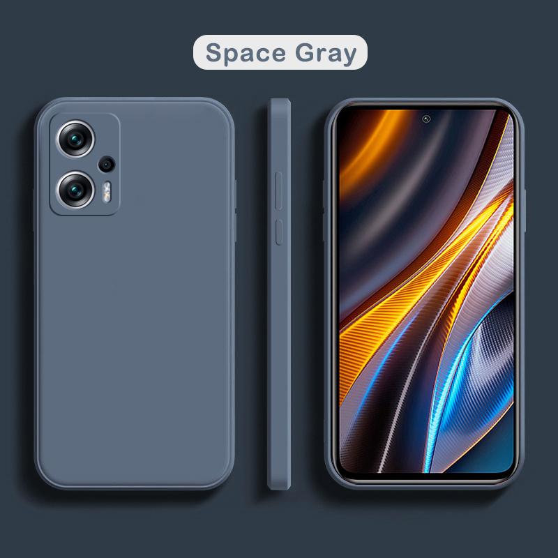 

Poco X4 X 4 Pocox4 GT Pro Case Квадратний рідкий силіконовий чохол для телефону для Xiaomi Poco X4 GT Poco X 4 GT Pocox4 GT Pro 5G Soft Cover For Poco X4 Pro 5G сірий колір