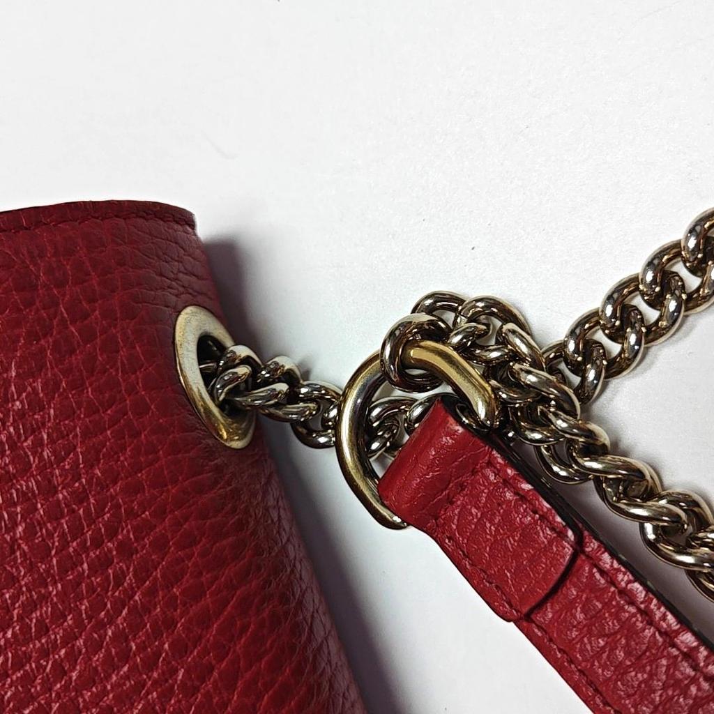 [Pre-Owned] Gold Double G Chain Shoulder Strap Crossbody Accordion Bag - Very Good #SRO28O