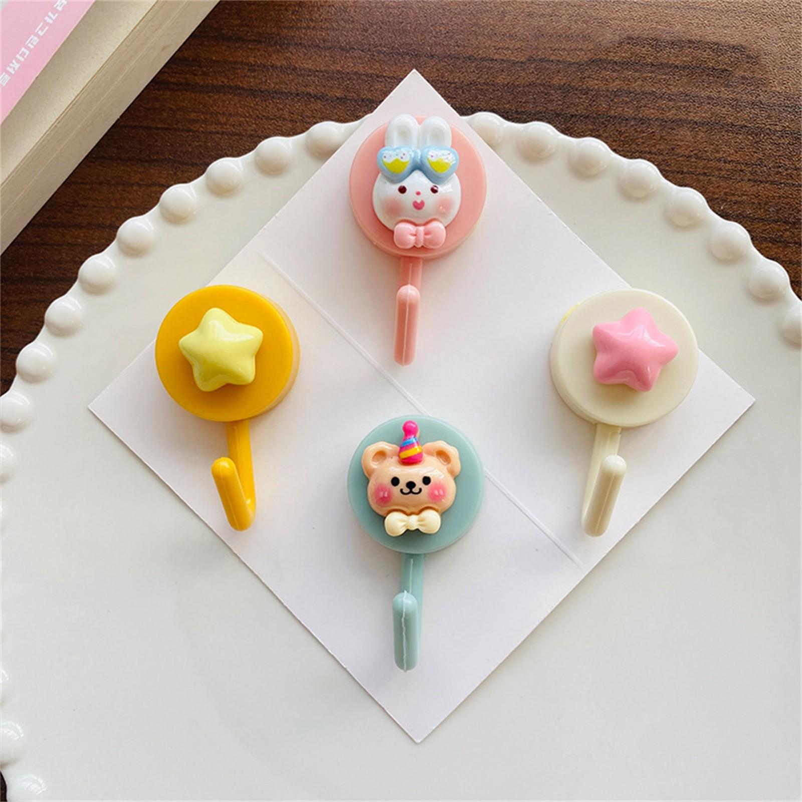 

Крючки с рисунками, самоклеящиеся крючки, настенные крючки без гвоздей, не повреждающие стену (4-Pack) One Size