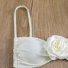 2Pcs/Set Women Sexy Bra High Tube 3D Flower Sling Bikini Set Top Bandeau Waist Briefs