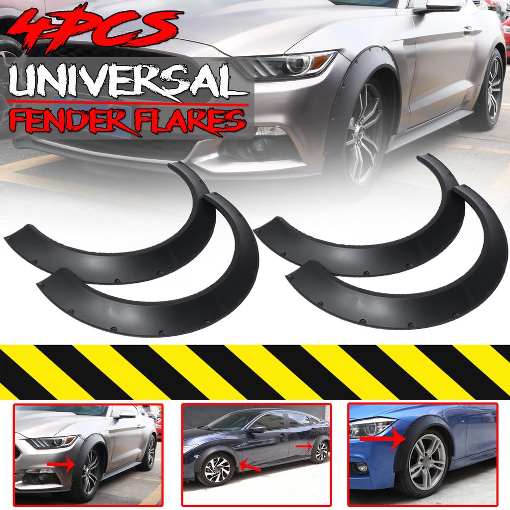 1 Pair Red 1/" Arch Wide Flexible Extension Fender Flares Lip For VW Porsche