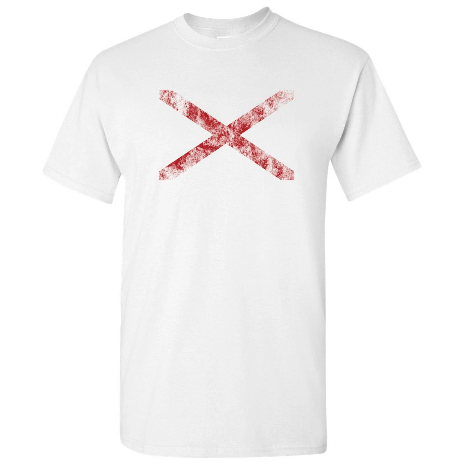 

Alabama State Flag - Hometown Pride Local Souvenir Basic Cotton T-Shirt - White L