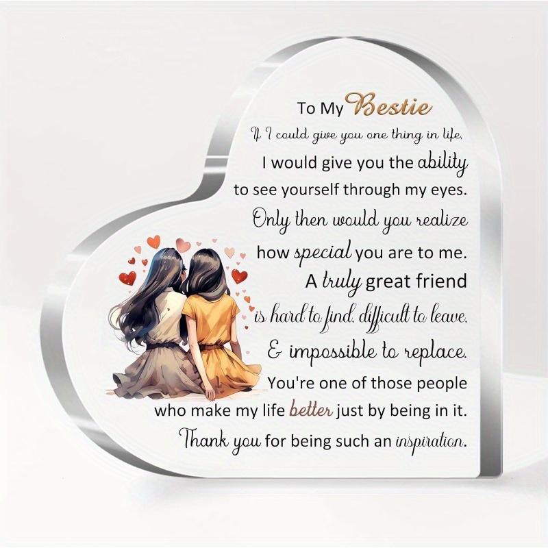 

Inspirational Bestie Heart Plaque - Versatile Friendship Gift for All Occasions чистый